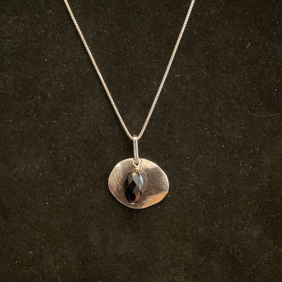 Sterling Silver Black Onyx Necklace - Picture 1 of 4